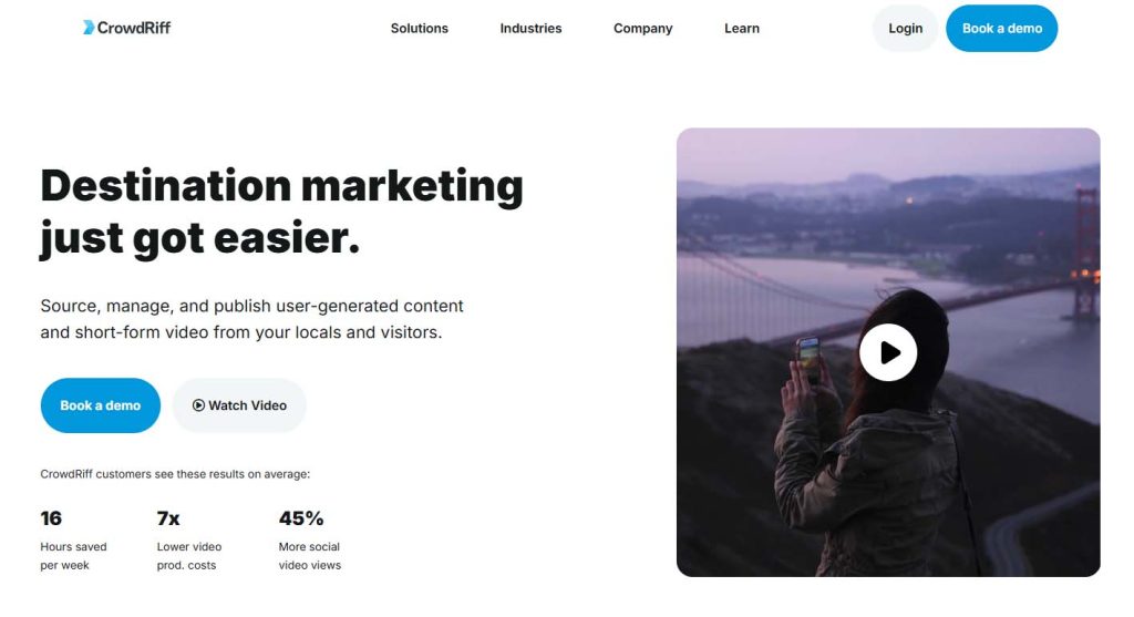 Crowdriff is a UGC platform designed specifically for travel and tourism brands