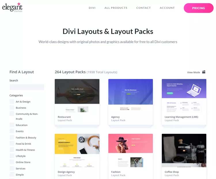 Divi Theme Demos
