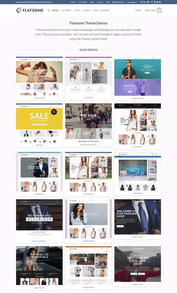 Flatsome Theme Demos