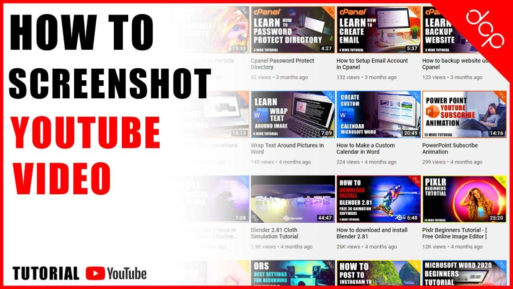 How to make a screen shot of a YouTube video