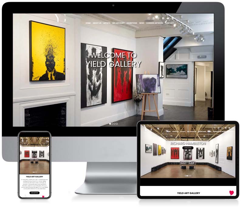 Yield Gallery - Art Gallery Website Design