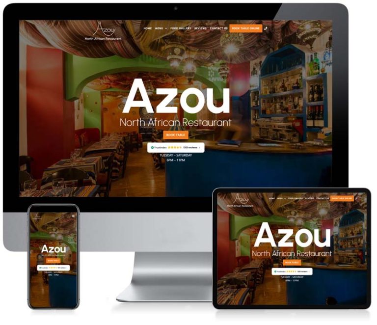 Azou North African Restaurant - Custom Website Design