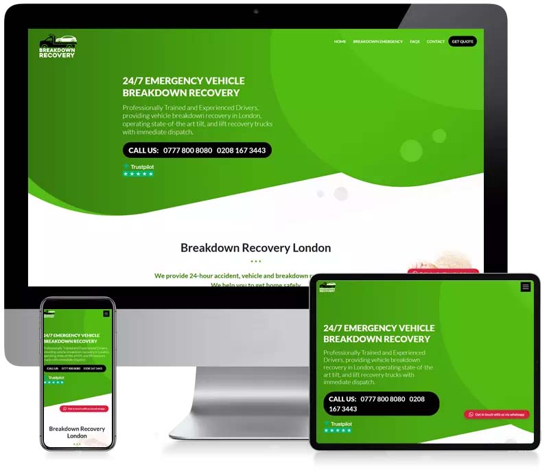 Breakdown Recovery - Custom Website Design