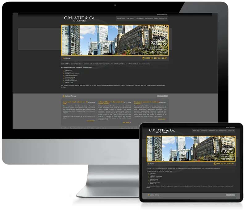 CM Atif & Co Solicitors - Lawyers CMS Web Design