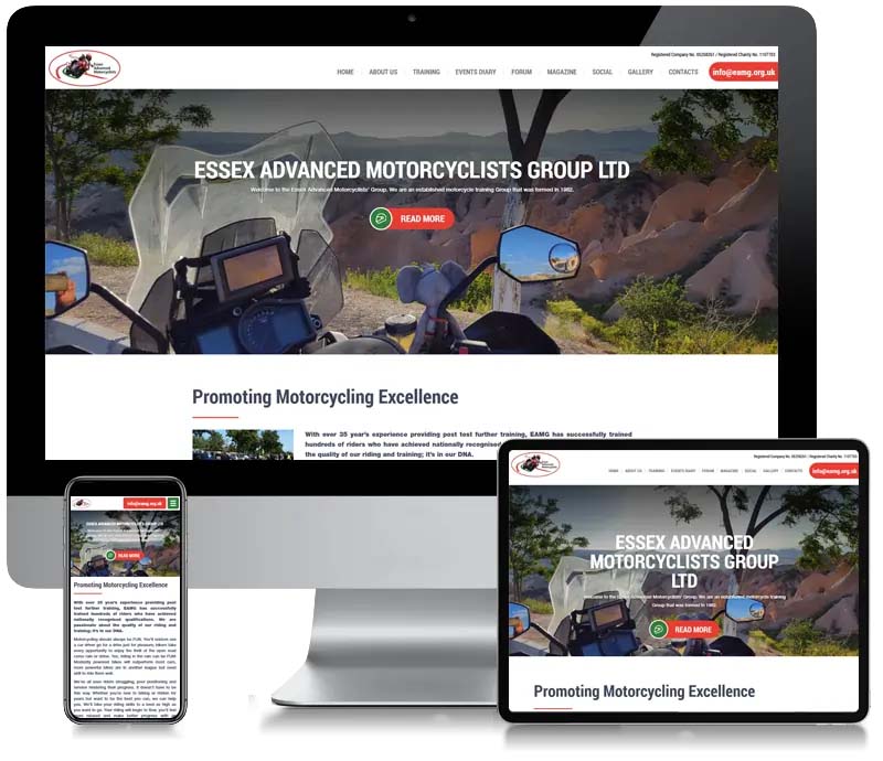 EAMG Essex Advanced Motorcyclists - Custom CMS Web Design