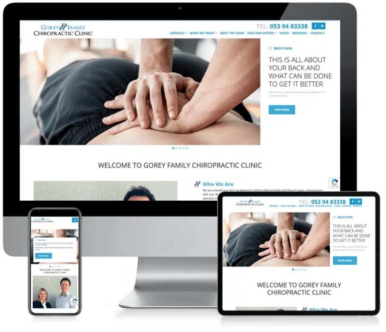 Gorey Family Chiropractic Clinic - Business Website Design