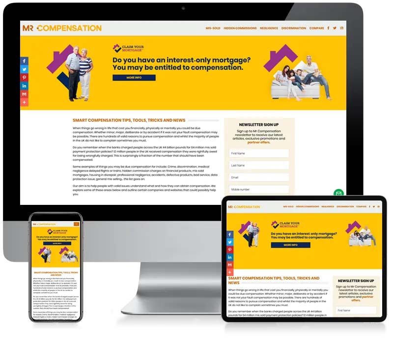 Mr Compensation - Custom CMS Web Design