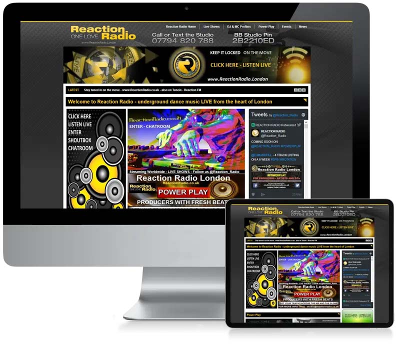 Reaction Radio - Business Website Design