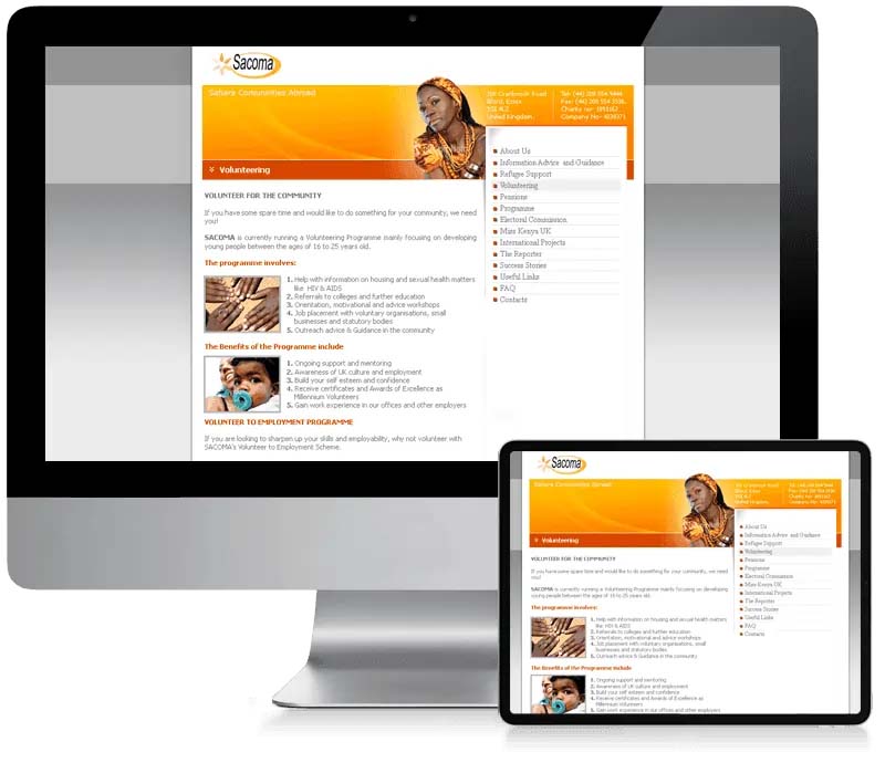 Sacoma - Custom CMS Web Design