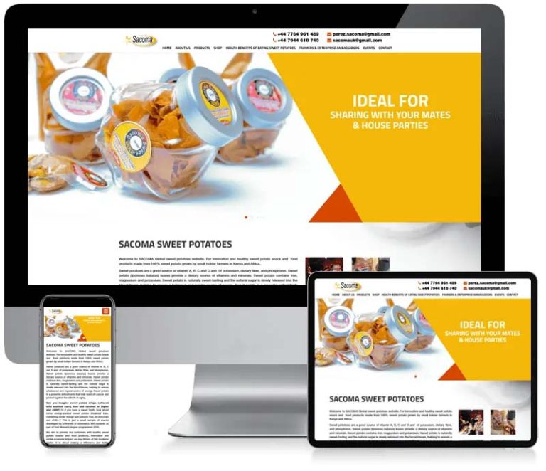 Sacoma Sweet Potatoes - Snacks Web Design