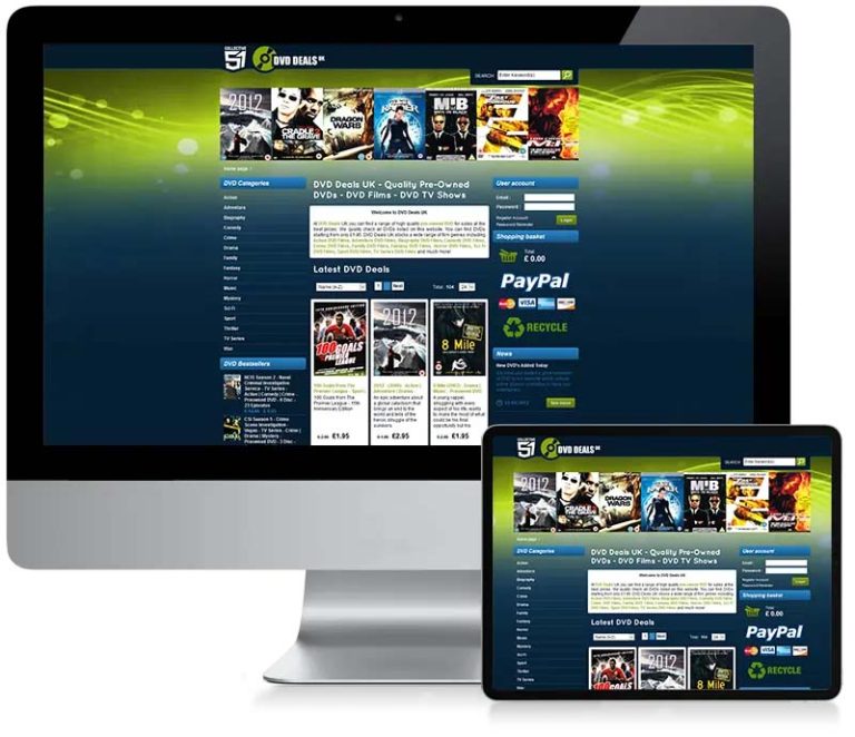 DVD Deals UK - DVD Ecommerce Website Design