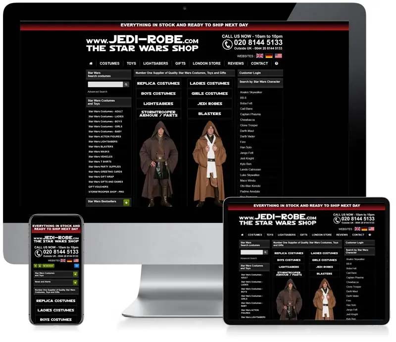Jedi Robe - Star Wars Shop - Ecommerce Website Design