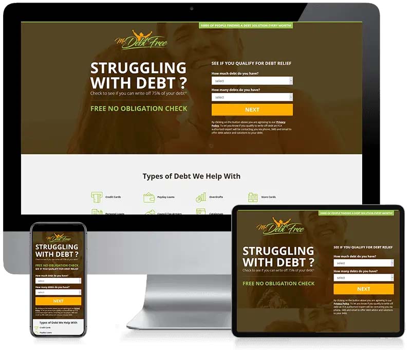 Mr Debt Free - Lead Generation Web Design