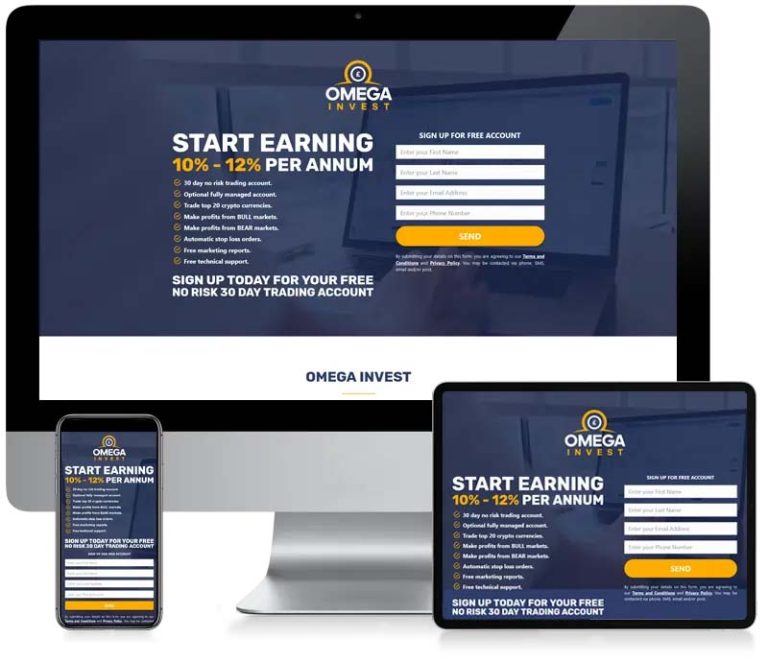 Omega Invest - Lead Generation Web Design