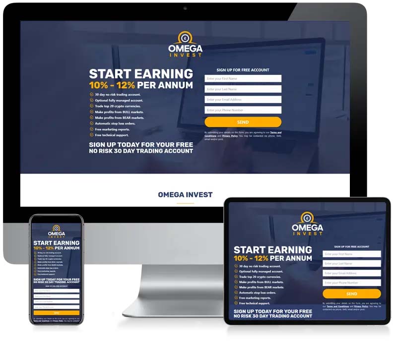 Omega Invest - Lead Generation Web Design