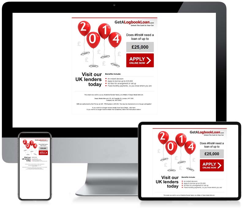 Get a Log Book Loan - Email Design