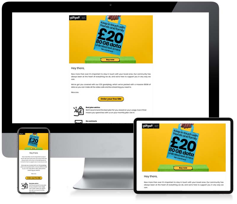 giffgaff - Custom Newsletter Design