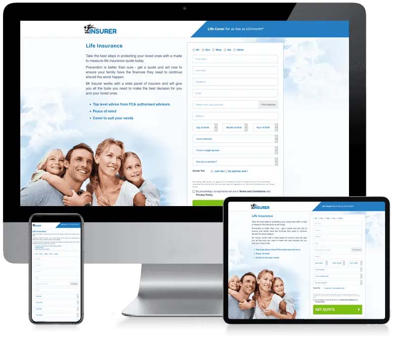 Mr Insurer - Lead Generation Web Design