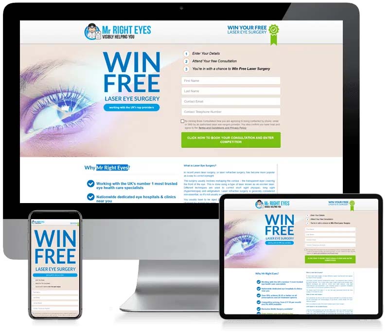 Mr Right Eyes - Eye Care Lead Generation Website