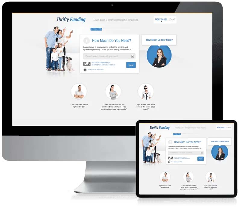Thrifty Funding - Lead Generation Web Design