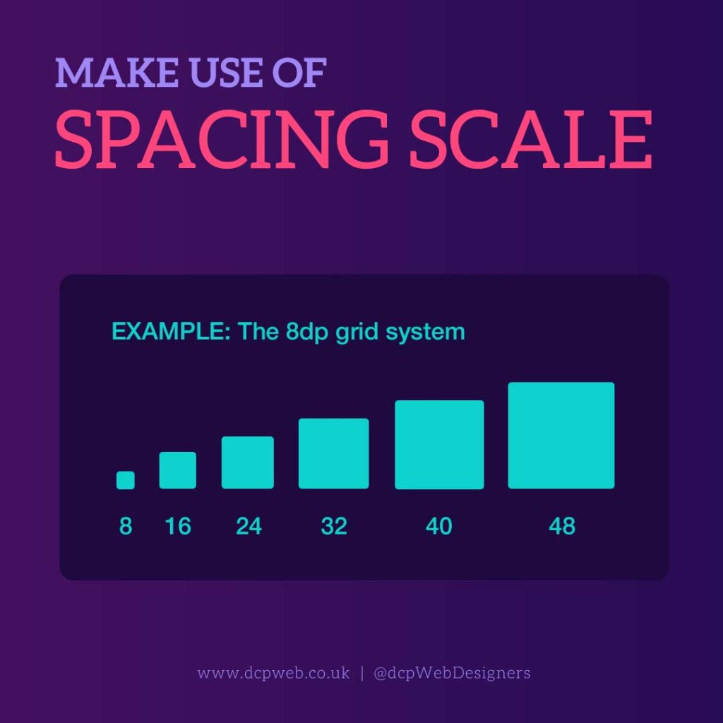 Using a spacing scale is crucial for accessibility and readability in product page design