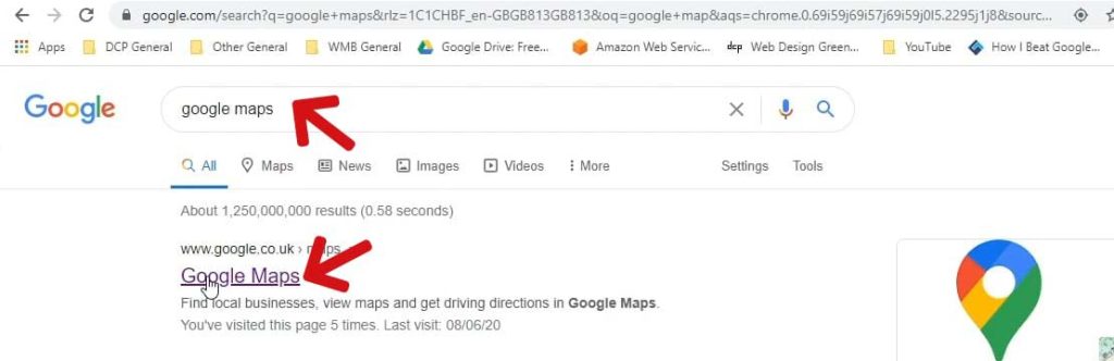Search for Google Maps