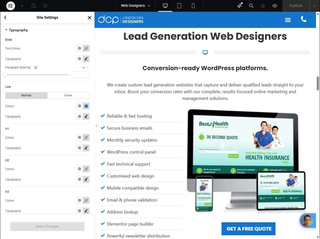 Set Up Default Fonts and Custom Typography Settings​