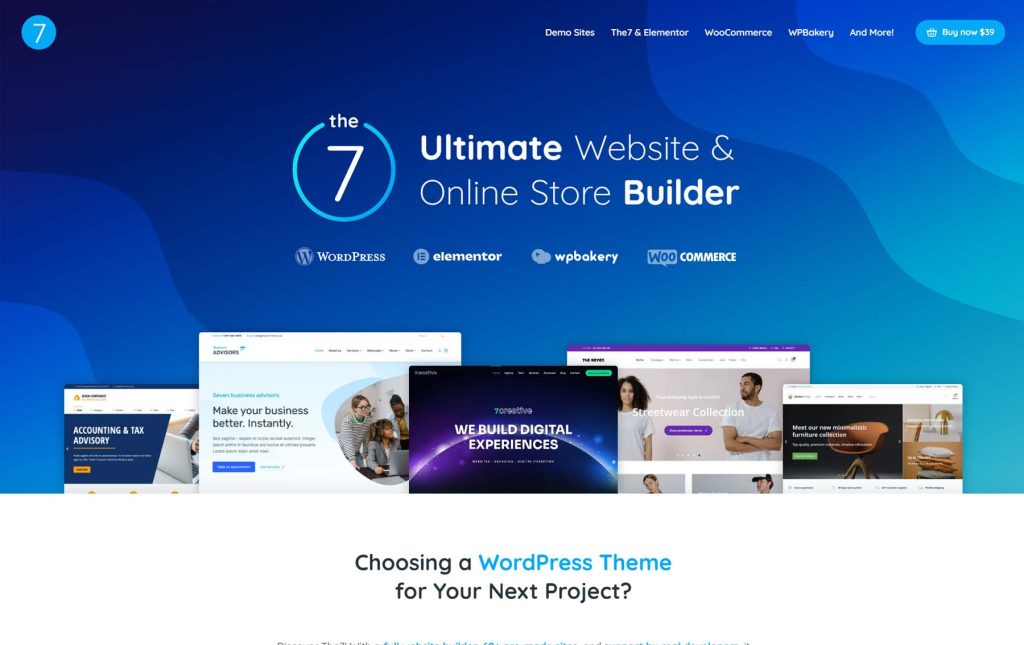 The7 – Customisable and WPBakery Page Builder Compatibility